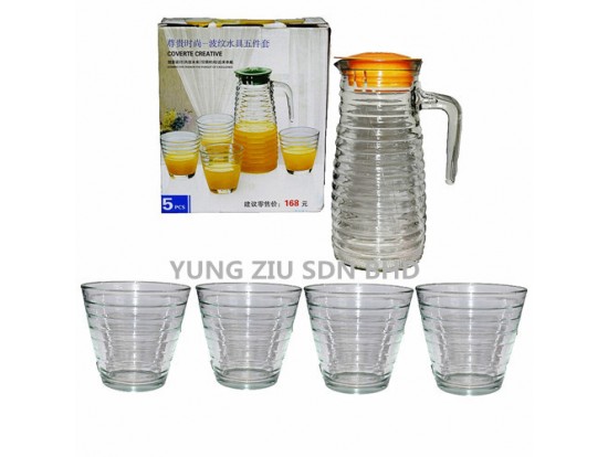 LWH-5#GLASS JUG +4 CUP(SINBADA)(COVERTE CREATIVE)